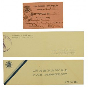 Dwa dokumenty -Liga Morska i Kolonialna Radomiu, II RP