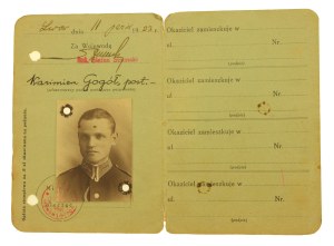 Dokumenty posterunkowego policja Lwów, 1933r