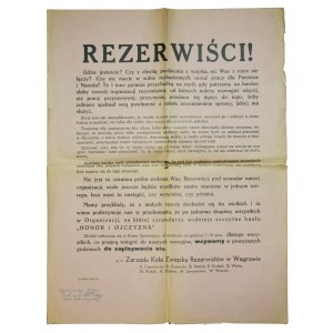 Union of Reservists placard, Hungary, 1936r