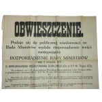 Afisz - rozporządzenie RM o zdradzie stanu, 1931r