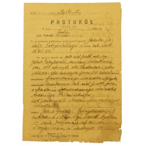 Protokół Sądu Grodzkiego - Łask, 1932r