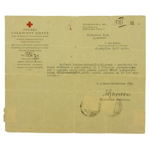 Wezwanie PCK z 1934 r w sprawie aresztowanego syna