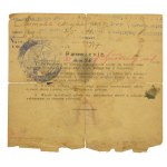 Dokument demobilizacji kanoniera 18 PAC, 1921r