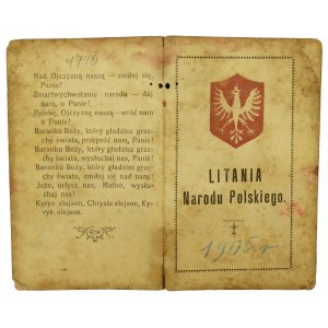 Patriotischer Druck der Litanei der polnischen Nation aus dem Jahr 1905