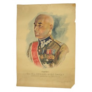 Plakat - Porträt von Generalmajor Rydz-Smigly 1936