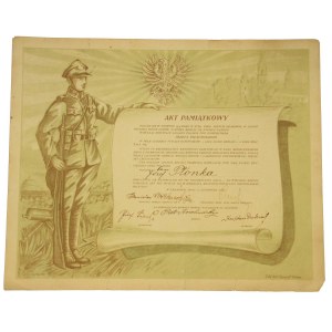 Diplom für einen Krakauer Bürger für die Unterstützung der polnischen Legionen im Jahr 1914.