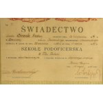 Świadectwo szkoły podoficerskiej 82 pułku piechoty, 1937 r, Brześć n. Bugiem