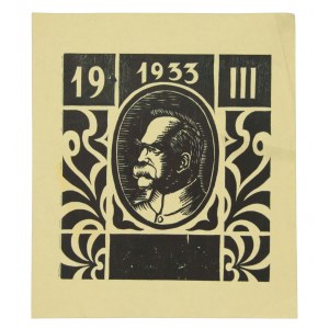 Józef Piłsudski, Lithographie mit Bild, 1933
