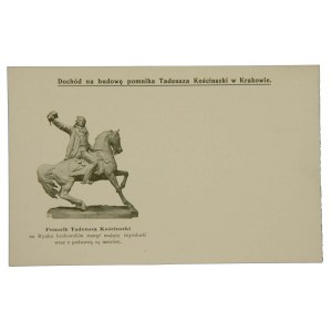 Pocztówka patriotyczna - cegiełka, II RP, na budowę pomnika Kościuszki