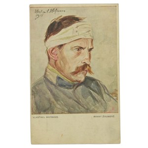 Patriotische Postkarte - verwundeter Soldat, 1915r