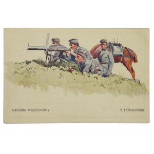 Patriotic postcard - machine gun Polish Legions