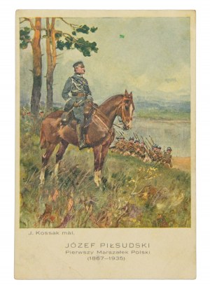 Pocztówka patriotyczna -Józef Piłsudski Pierwszy Marszałek Polski