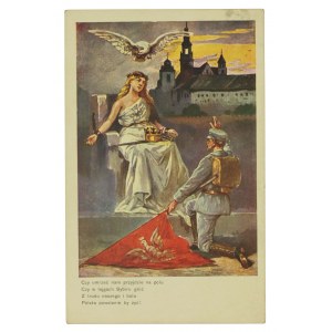 Patriotic postcard -allegory of Poland