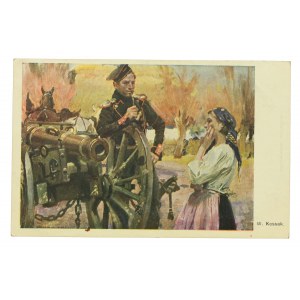 Patriotic postcard painting by W.Kossak