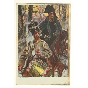 Patriotic postcard painting by W.Kossak