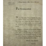 Afisz kwaterunkowy z 1807 roku komendanta garnizonu Warszawa