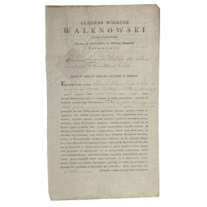 Brief des Kustos der Posener Kathedrale, K. Walknowski, 1814