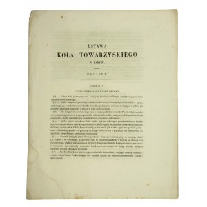 Projekt ustawy polskiego Koła Towarzyskiego w Paryżu z 1869 r