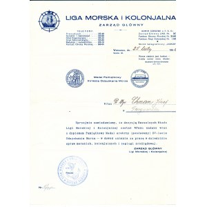 LMiK - Nadanie Medalu srebrnego XV-lecia Odzyskania Morza, 1936r