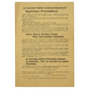 3 x YES-Referendumsflugblatt 1946
