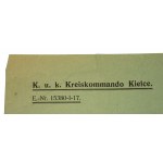 Notice c and k - potato trade, Kielce, 1917r