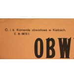 Obwieszczenie c i k - powołanie oddziałów robotniczych, Kielce, 1916r