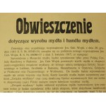 Obwieszczenie ck - ograniczenia handlu mydłem, Kielce, 1917r