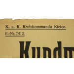 Obwieszczenie ck - ograniczenia handlu mydłem, Kielce, 1917r