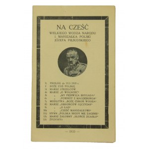 Eine Sammlung von Musikstücken zu Ehren von Marschall Piłsudski, 1935