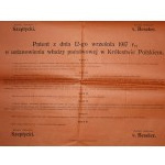 Flugblatt - Übertragung der Macht an den Regentschaftsrat, Lublin, 1917