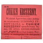 Afisz CUKIER KOSZERNY, 1915-1918, Radom