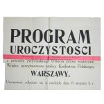 Afisz -program of celebrations - anniversary of the formation of the Polish Legions, Tarnów, 1915r.