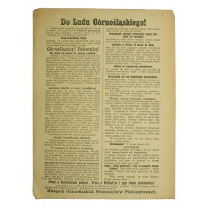 Flugblatt aus der Zeit des oberschlesischen Plebiszits 1921
