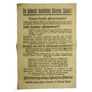 German leaflet plebiscite in Upper Silesia in 1921.
