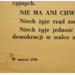 Antifaschistisches Flugblatt der Kommunistischen Partei Polens von 1938