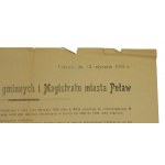 Announcement by starost, registration of conscripts, 1923 Pulawy