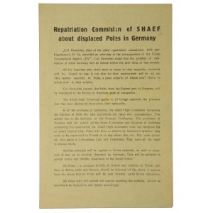 Wichtig für alle Polen - Flugblatt für Repatriierte, 1945