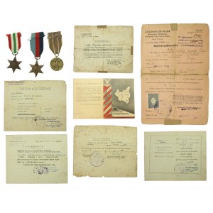 A set of documents and decorations of the 2nd Panzer Division.