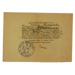 WOJSKOWA MILITIA Armbinde mit Zertifikat, Zbąszyń 1945
