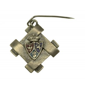 Patriotic pendant with eagle and tricolor coat of arms, late 19th/early 20th century.