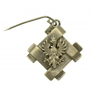 Patriotic pendant with eagle and tricolor coat of arms, late 19th/early 20th century.