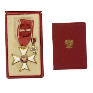 Offizierskreuz des Ordens der Polonia Restituta mit einer Karte für Brigadegeneral.