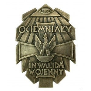 Odznaka pamiątkowa Ociemniały Inwalida Wojenny, z nakrętką. II RP