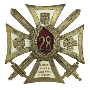Badge of the 28th Kaniowski Rifle Regiment Łódź, miniature