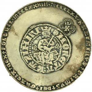 Medaille Kasimir der Große, versilberte Bronze