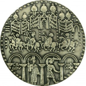 Medaille Boleslaw der Kühne, versilberte Bronze