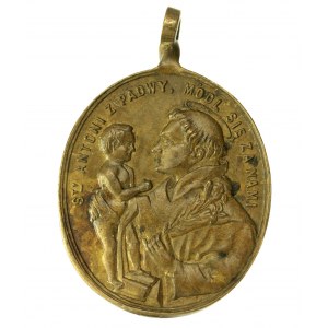 Religiöses Medaillon des Heiligen Antonius und des Heiligen Franziskus, Polen, 18./19. Jahrhundert.