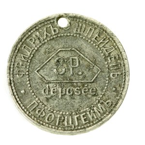 Factory token of the Fridrich Szlejdel factory, 1868r, Russia