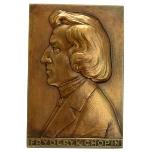 Fryderyk Chopin plaque, bronze