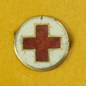 Polish Red Cross badge, enamel gold